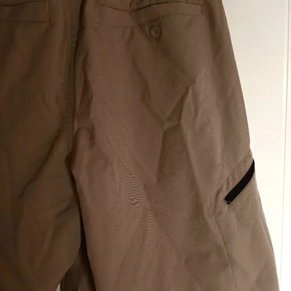 Champion Authentic M Tan Pockets Zipper Flat Front Men's Golf Shorts